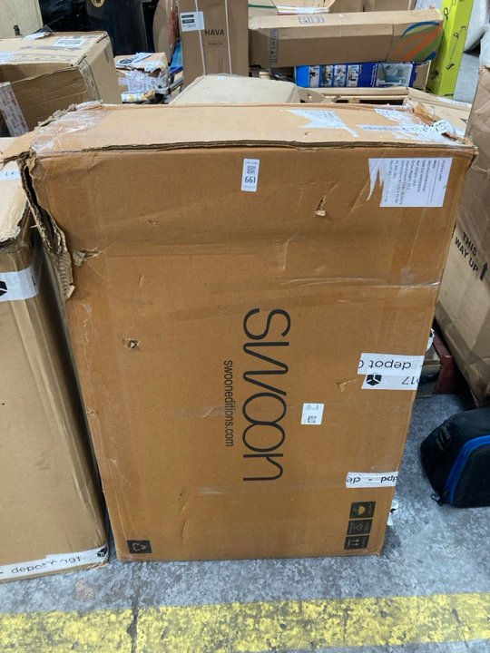 Lot 661  
            Marchington SR11 - Delivery or Collection 

                
SWOON METZ CONTEMPORARY DOUBLE PEDESTAL DESK IN NATURAL: LOCATION - A5