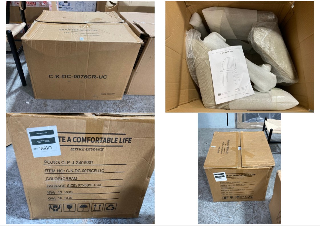 Lot 677  
            Marchington SR11 - Delivery or Collection 

                
2 X DINING CHAIRS IN CREAM: LOCATION - A5