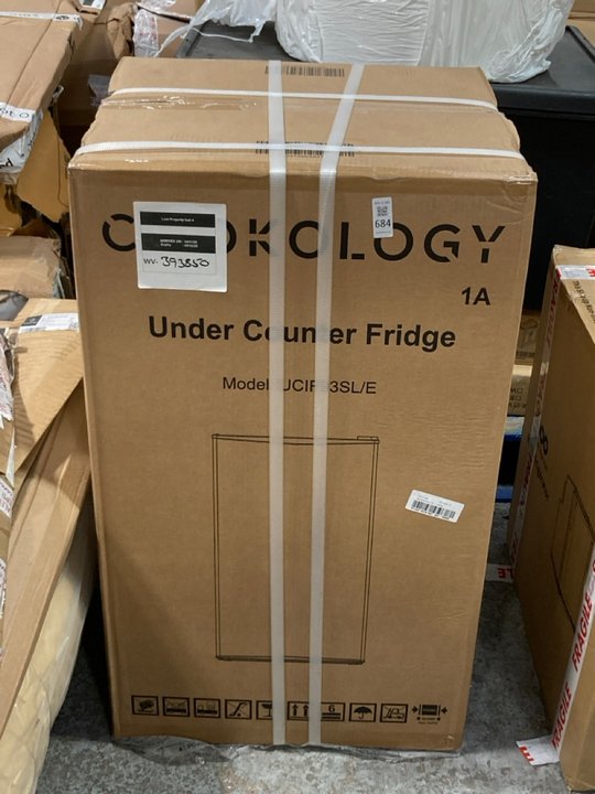 Lot 684  
            Marchington SR11 - Delivery or Collection 

                
COOKOLOGY UNDER COUNTER FRIDGE MODEL: UCIF93SL - ORIGINAL RRP £129: LOCATION - A6
