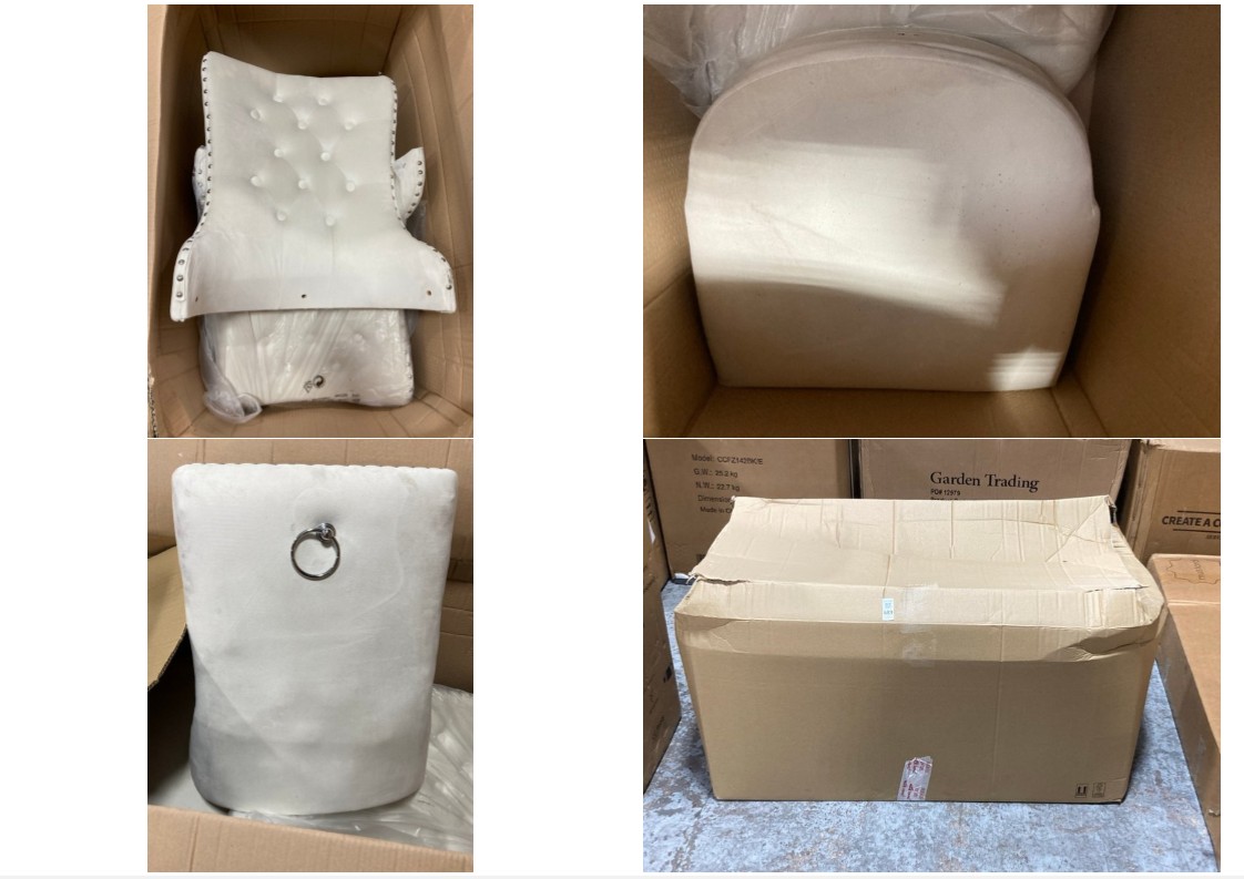 Lot 689  
            Marchington SR11 - Delivery or Collection 

                
2 X DINING CHAIRS IN CREAM: LOCATION - A6