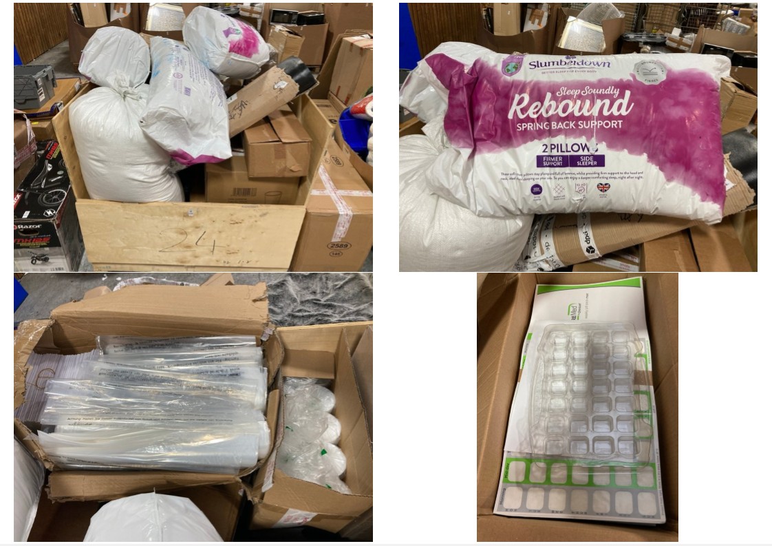 Lot 698  
            Marchington SR11 - Delivery or Collection 

                
PALLET OF ASSORTED ITEMS TO INCLUDE SLUMBERDOWN WARM HUGS DOUBLE DUVET 10.5TOG: L...