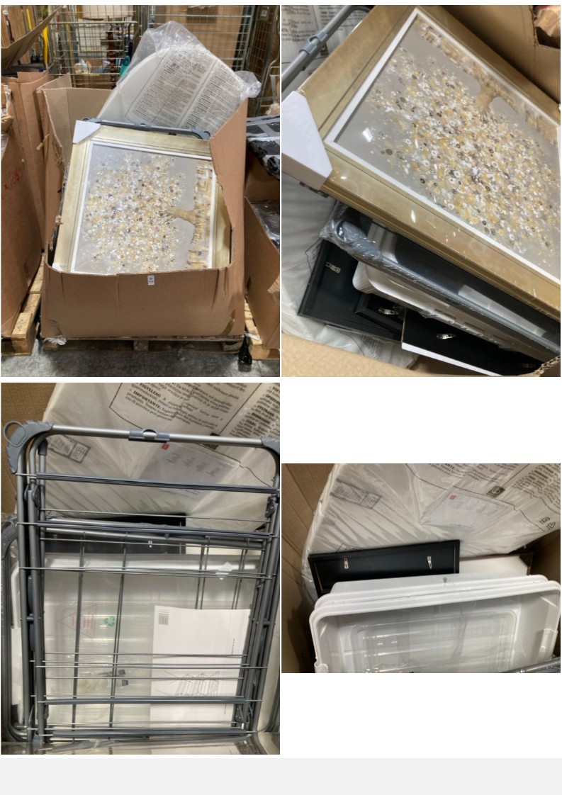 Lot 708  
            Marchington SR11 - Delivery or Collection 

                
PALLET OF ASSORTED ITEMS TO INCLUDE SARA OTTER GOLDEN GLOW FRAMED WALL ART: LOCAT...