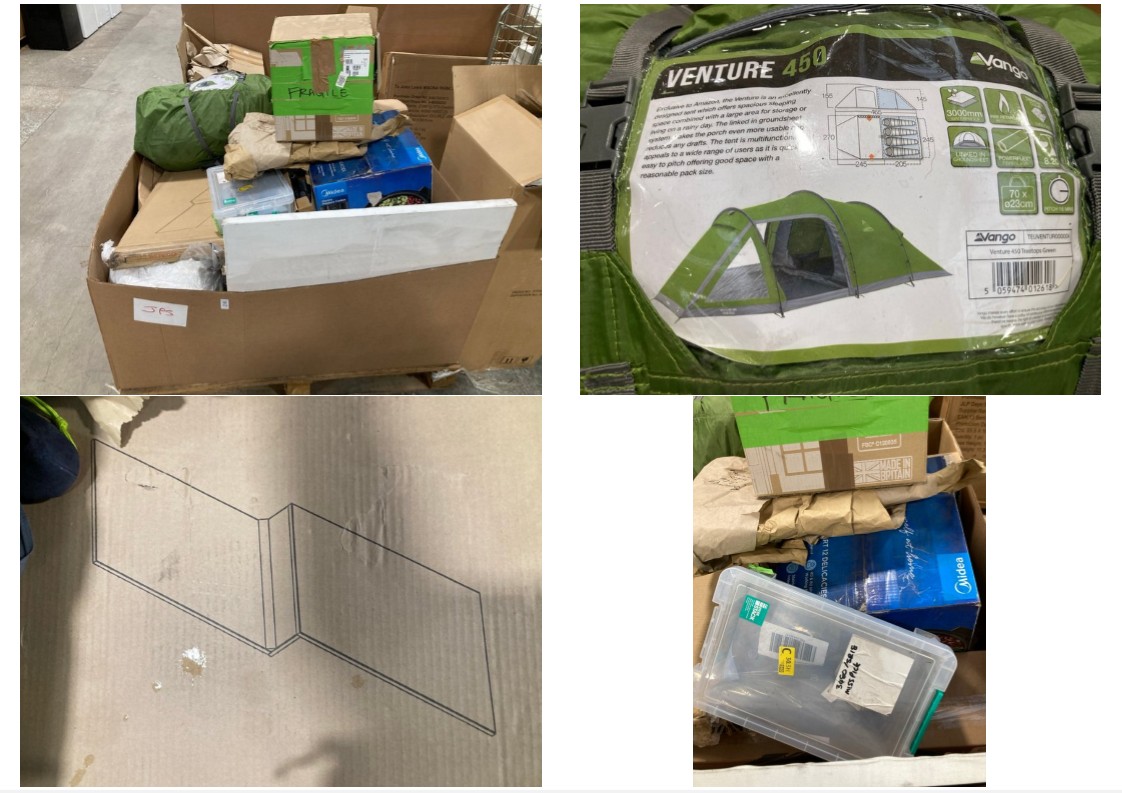 Lot 712  
            Marchington SR11 - Delivery or Collection 

                
PALLET OF ASSORTED ITEMS TO INCLUDE VANGO VENTURE 450 TENT: LOCATION - A7 (KERBSI...