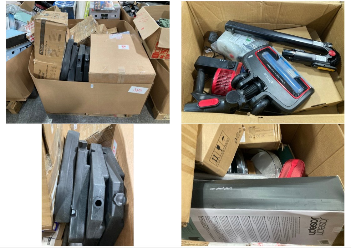 Lot 722  
            Marchington SR11 - Delivery or Collection 

                
PALLET OF ASSORTED ITEMS TO INCLUDE SHARK DUO CLEAN POWERFINS VACUUM CLEANER: LOC...