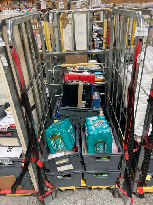 Lot 741  
            Marchington SR11 - Collection 

                
(COLLECTION ONLY) CAGE OF ASSORTED FOOD AND DRINKS ITEMS TO INCLUDE OASIS CITRUS ...