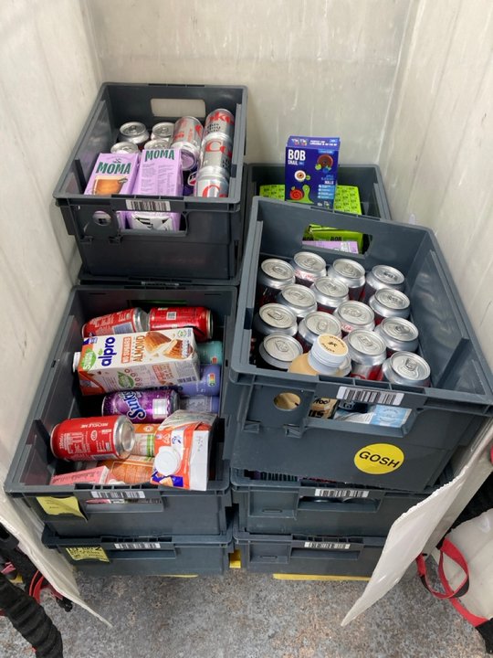 Lot 750  
            Marchington SR11 - Collection 

                
(COLLECTION ONLY) CAGE OF ASSORTED FOOD AND DRINKS ITEMS TO INCLUDE ALPRO NO SUGA...