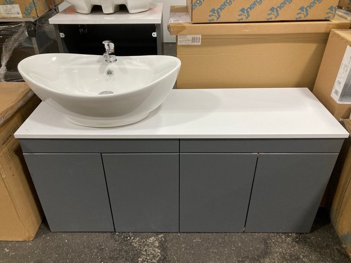 Lot 101  
            Marchington SR19 - Delivery or Collection 

                
2 X WALL HUNG 2 DOOR SINK UNITS IN GLOSS GREY WITH A 1210 X 390MM WHITE COUNTER T...