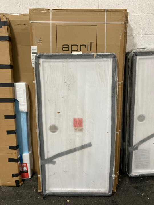 Lot 1026  
            Marchington SR19 - Collection 

                
(COLLECTION ONLY) SMOKED GLASS SILVER FRAMED 900 X 1950MM SHOWER PANEL WITH A PEA...