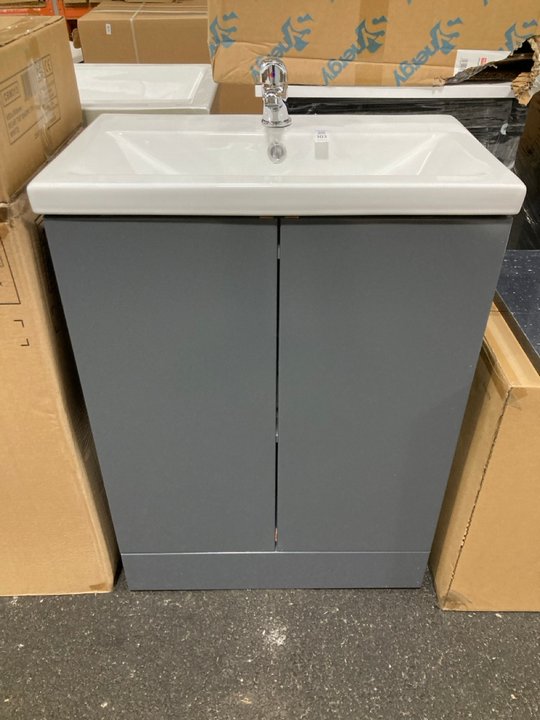Lot 103  
            Marchington SR19 - Collection 

                
(COLLECTION ONLY) FLOOR STANDING 2 DOOR SINK UNIT IN GLOSS GREY WITH A 610 X 370M...