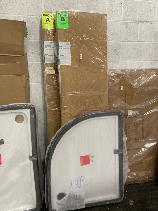 Lot 1048  
            Marchington SR19 - Collection 

                
(COLLECTION ONLY) CLEAR GLASS SILVER FRAMED 1000 X 800 X 1900MM OFFSET QUADRANT S...