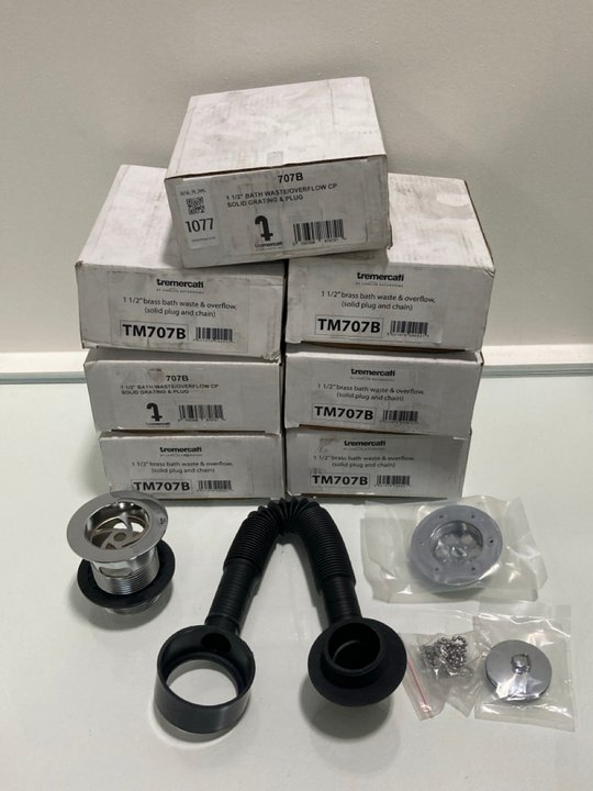 Lot 1077  
            Marchington SR19 - Delivery or Collection 

                
QTY OF CHROME BATH WASTES & OVERFLOWS WITH PLUG & CHAIN - ORIGINAL RRP £225: LOCA...