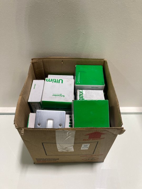 Lot 1129  
            Marchington SR19 - Delivery or Collection 

                
QTY OF ASSORTED SCHNEIDER ELECTRICAL FITTINGS - ORIGINAL RRP £200: LOCATION - RAC...