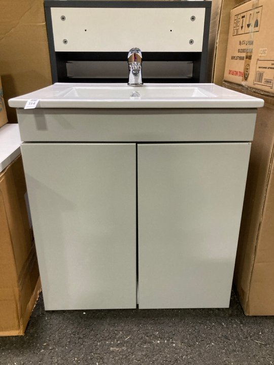 Lot 114  
            Marchington SR19 - Collection 

                
(COLLECTION ONLY) WALL HUNG 2 DOOR SINK UNIT IN GLOSS GREY MIST WITH A 510 X 400M...