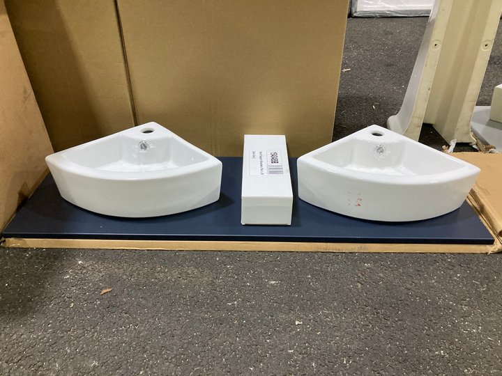 Lot 133  
            Marchington SR19 - Collection 

                
(COLLECTION ONLY) 1210 X 390MM FLOATING SHELF IN SATIN INDIGO BLUE COMPLETE WITH ...