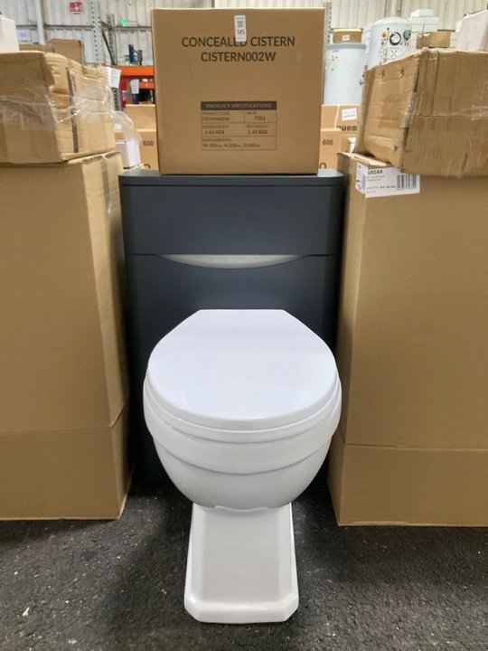 Lot 145  
            Marchington SR19 - Collection 

                
(COLLECTION ONLY) 500 X 200MM W/C UNIT IN MATT GREY WITH A BAYSWATER BTW PAN, W/C...