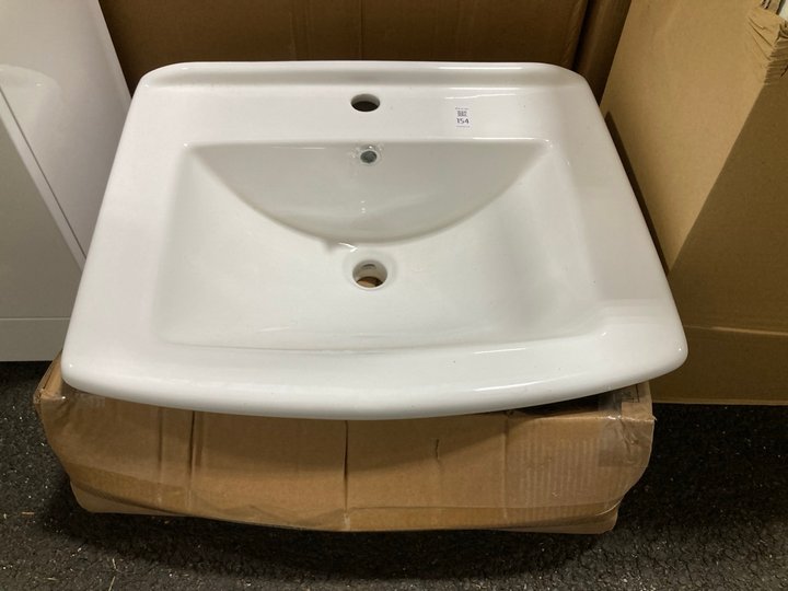 Lot 154  
            Marchington SR19 - Collection 

                
(COLLECTION ONLY) 600 X 470MM 1TH CERAMIC BASIN - ORIGINAL RRP £180: LOCATION - A3