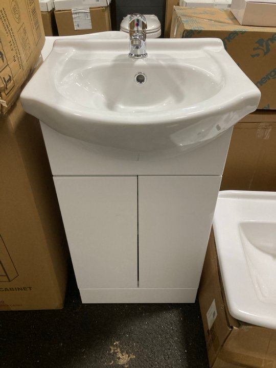 Lot 159  
            Marchington SR19 - Delivery or Collection 

                
FLOOR STANDING 2 DOOR SEMI RECESSED CLOSET SINK UNIT IN WHITE WITH A 460 X 440MM ...