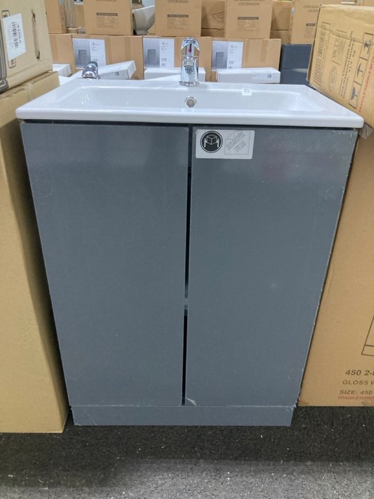 Lot 160  
            Marchington SR19 - Collection 

                
(COLLECTION ONLY) FLOOR STANDING 2 DOOR SINK UNIT IN BASALT GREY WITH A 600 X 400...