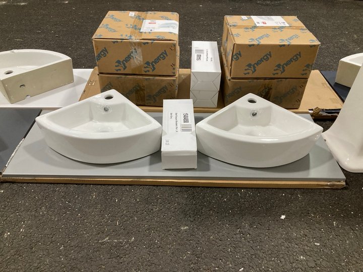 Lot 166  
            Marchington SR19 - Collection 

                
(COLLECTION ONLY) 1210 X 390MM FLOATING SHELF IN LIGHT GREY COMPLETE WITH GREY SH...