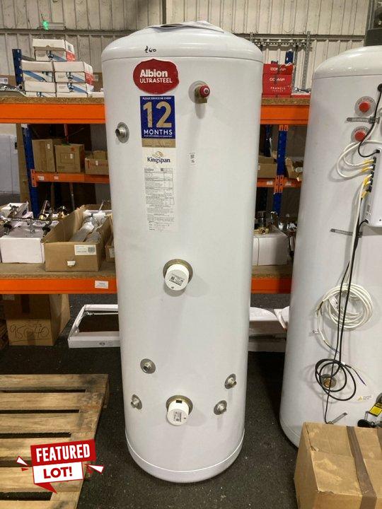 Lot 16  
            Marchington SR19 - Collection 

                
(COLLECTION ONLY) ALBION ULTRASTEEL 250L INDIRECT CYLINDER - ORIGINAL RRP £610: L...