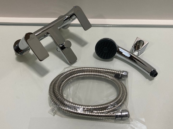 Lot 179  
            Marchington SR19 - Delivery or Collection 

                
DECK MOUNTED BSM IN CHROME WITH SHOWER HANDSET, HOSE & WALL MOUNTING BRACKET - OR...