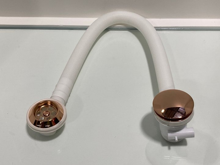 Lot 205  
            Marchington SR19 - Delivery or Collection 

                
BATH SPRUNG WASTE & OVERFLOW IN ROSE GOLD - ORIGINAL RRP £90: LOCATION - RACKING 1