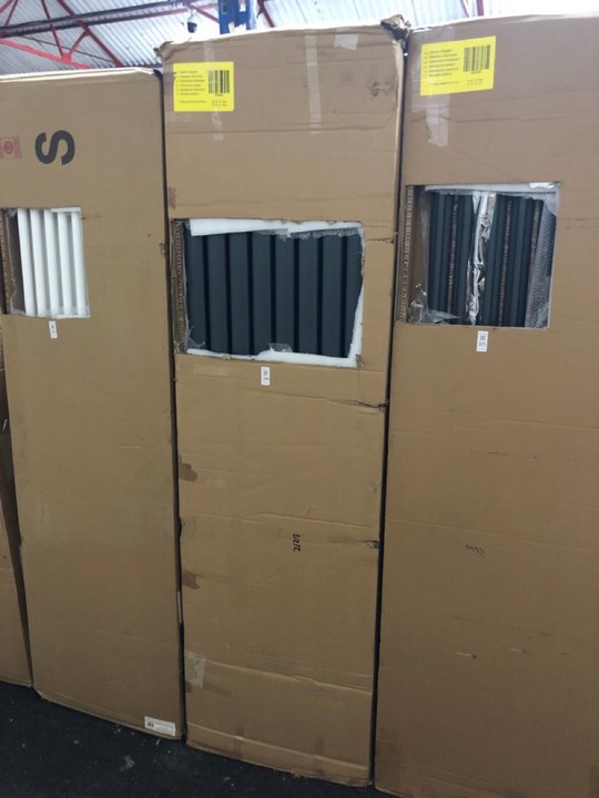 Lot 374  
            Marchington SR19 - Delivery or Collection 

                
ANTHRACITE VERTICAL DOUBLE OVAL TUBED ELECTRICALLY HEATED ALUMINIUM RADIATOR 1780...