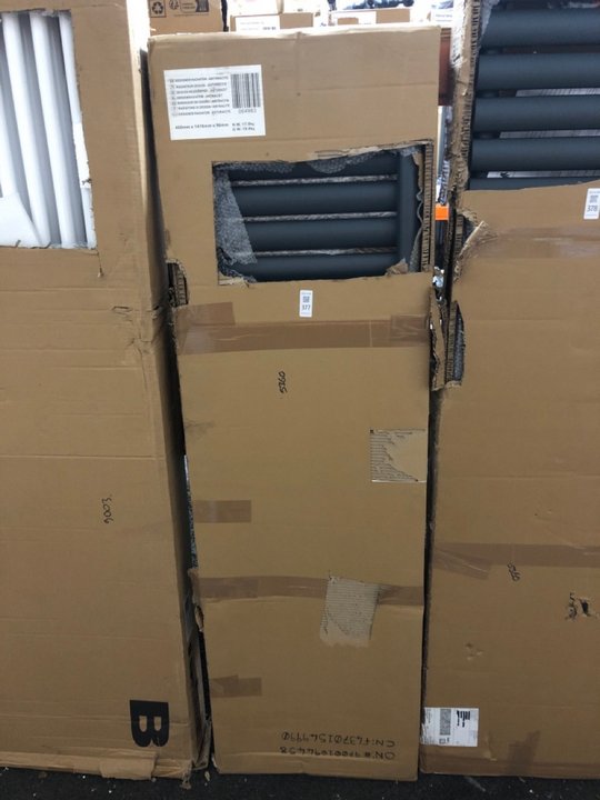 Lot 377  
            Marchington SR19 - Delivery or Collection 

                
ANTHRACITE HORIZONTAL SINGLE OVAL TUBED RADIATOR 1416 X 400MM - ORIGINAL RRP £480...