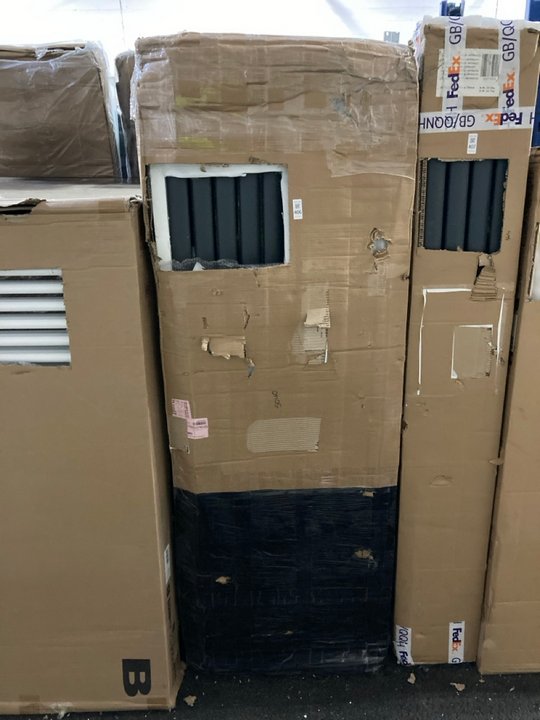 Lot 406  
            Marchington SR19 - Delivery or Collection 

                
ANTHRACITE VERTICAL DOUBLE OVAL TUBED ALUMINIUM RADIATOR 1800 X 590MM - ORIGINAL ...