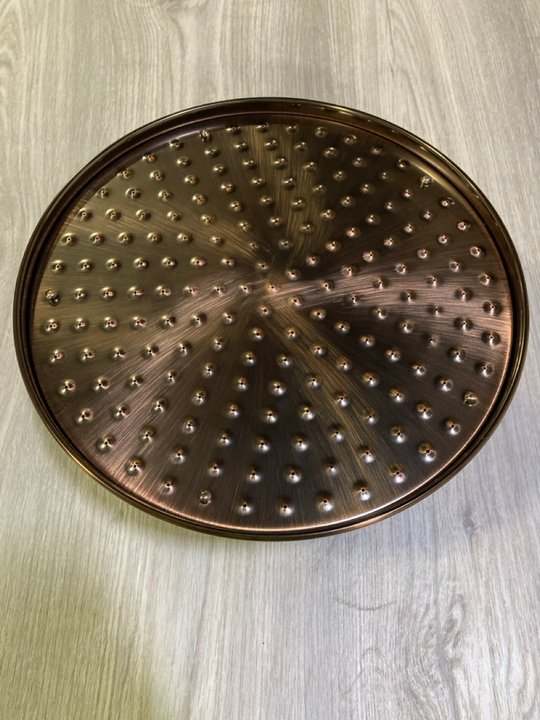 Lot 484  
            Marchington SR19 - Delivery or Collection 

                
300MM DIAM TRADITIONAL ROSE SHOWER HEAD IN OIL RUBBED BRONZE - ORIGINAL RRP £185:...