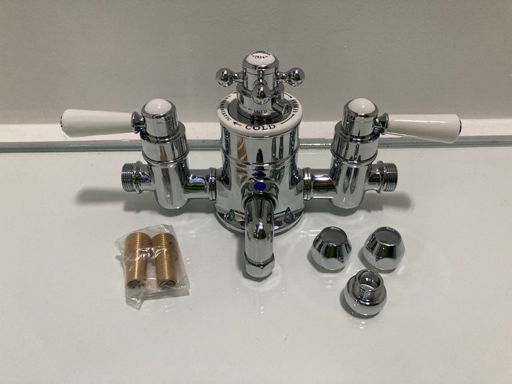 Lot 519  
            Marchington SR19 - Delivery or Collection 

                
TRADITIONAL EXPOSED TRIPLE SHOWER VALVE IN CHROME - ORIGINAL RRP £535: LOCATION -...