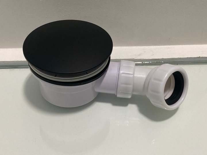 Lot 522  
            Marchington SR19 - Delivery or Collection 

                
90MM FAST FLOW SHOWER WASTE IN BLACK WITH OUTLET ELBOW - ORIGINAL RRP £95: LOCATI...