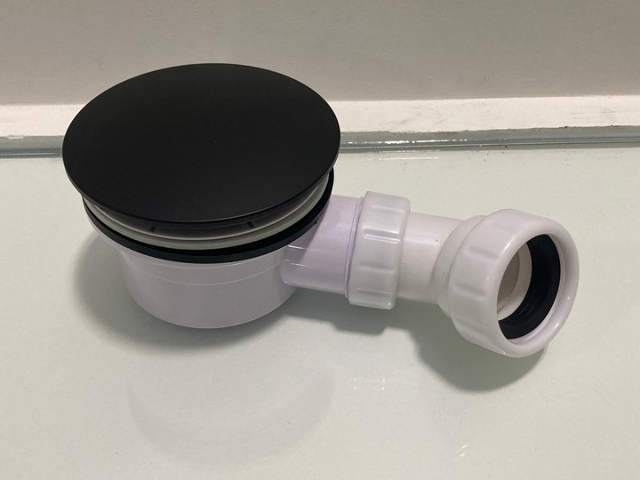 Lot 534  
            Marchington SR19 - Delivery or Collection 

                
90MM FAST FLOW SHOWER WASTE IN BLACK WITH OUTLET ELBOW - ORIGINAL RRP £95: LOCATI...