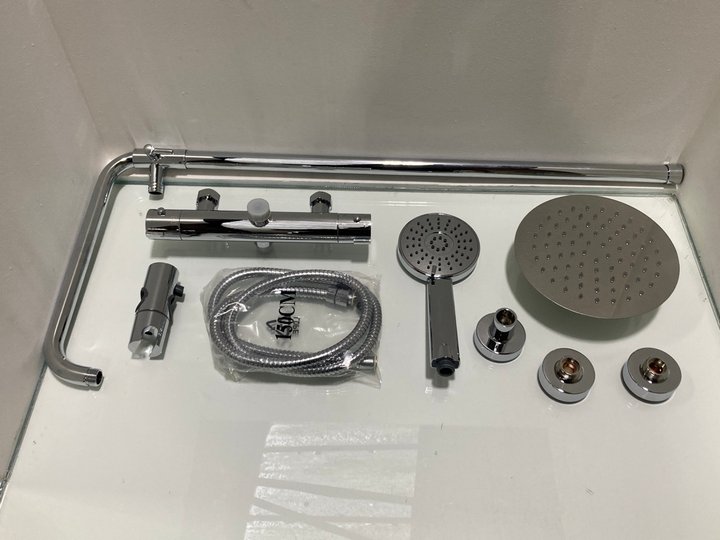 Lot 646  
            Marchington SR19 - Delivery or Collection 

                
THERMOSTATIC BAR SHOWER VALVE IN CHROME WITH RISER RAIL, ROUND FIXED SHOWER HEAD,...