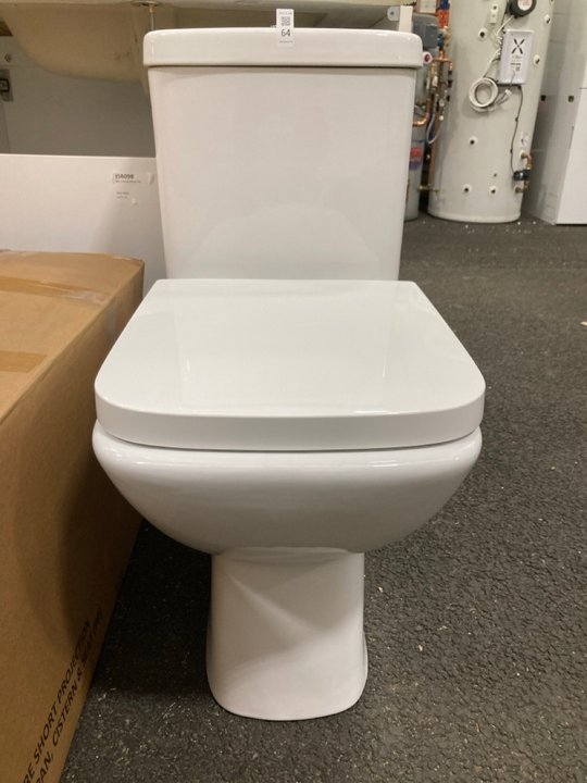 Lot 64  
            Marchington SR19 - Collection 

                
(COLLECTION ONLY) SQUARE STYLED CLOSED COUPLED W/C WITH CISTERN FITTINGS, DUAL FL...