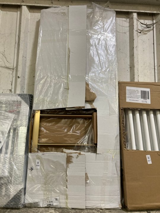 Lot 668  
            Marchington SR19 - Delivery or Collection 

                
BRUSHED BRASS STRAIGHT TUBED HEATED TOWEL RADIATOR 1200 X 500MM - ORIGINAL RRP £3...