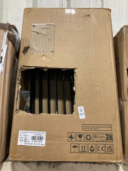 Lot 682  
            Marchington SR19 - Delivery or Collection 

                
1500W BLACK OIL FILLED HEATER 370 X 595MM - ORIGINAL RRP £139: LOCATION - B4