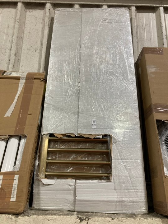 Lot 689  
            Marchington SR19 - Delivery or Collection 

                
BRUSHED BRASS STRAIGHT TUBED HEATED TOWEL RADIATOR 1200 X 500MM - ORIGINAL RRP £3...