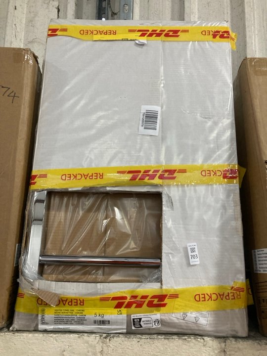 Lot 703  
            Marchington SR19 - Delivery or Collection 

                
CHROME STRAIGHT TUBED HEATED TOWEL RADIATOR 800 X 500MM - ORIGINAL RRP £189: LOCA...