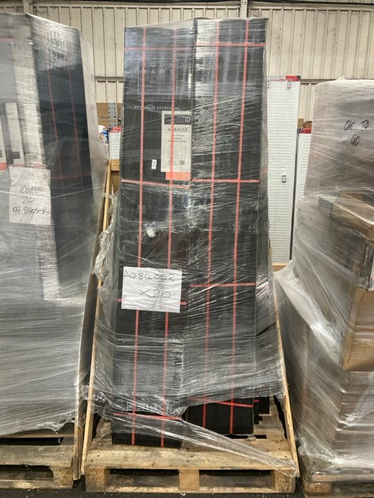 Lot 714  
            Marchington SR19 - Collection 

                
(COLLECTION ONLY) PALLET OF SHOWER GLASS TO INCLUDE CLEAR GLASS COPPER FRAMED 300...