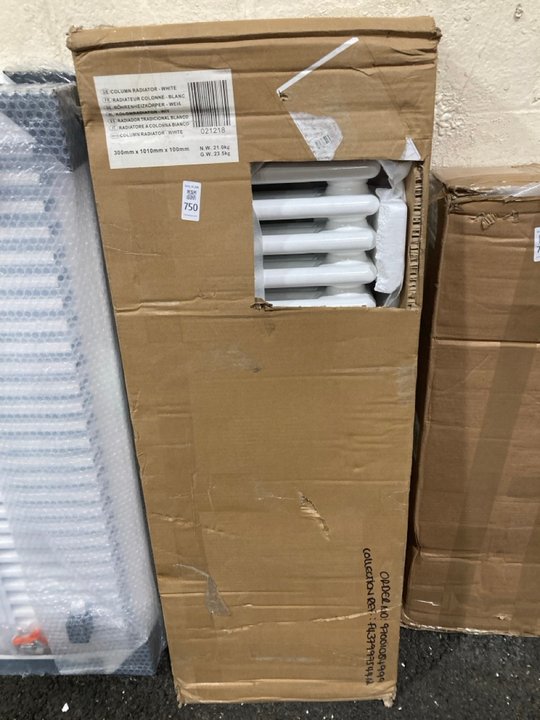 Lot 750  
            Marchington SR19 - Delivery or Collection 

                
TRADITIONAL HORIZONTAL 3 COLUMN CAST IRON STYLE RADIATOR IN WHITE 1010 X 300MM - ...