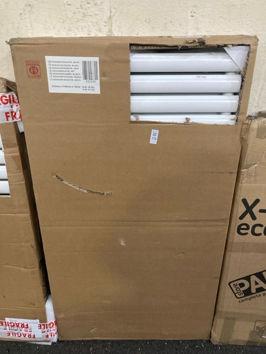 Lot 771  
            Marchington SR19 - Delivery or Collection 

                
WHITE HORIZONTAL DOUBLE OVAL TUBED RADIATOR 1180 X 635MM - ORIGINAL RRP £605: LOC...