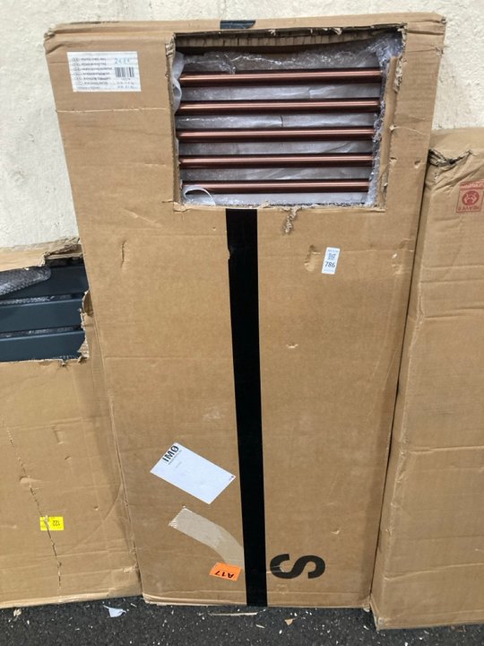 Lot 786  
            Marchington SR19 - Delivery or Collection 

                
COPPER EFFECT STRAIGHT TUBED HEATED TOWEL RADIATOR 1200 X 500MM - ORIGINAL RRP £3...