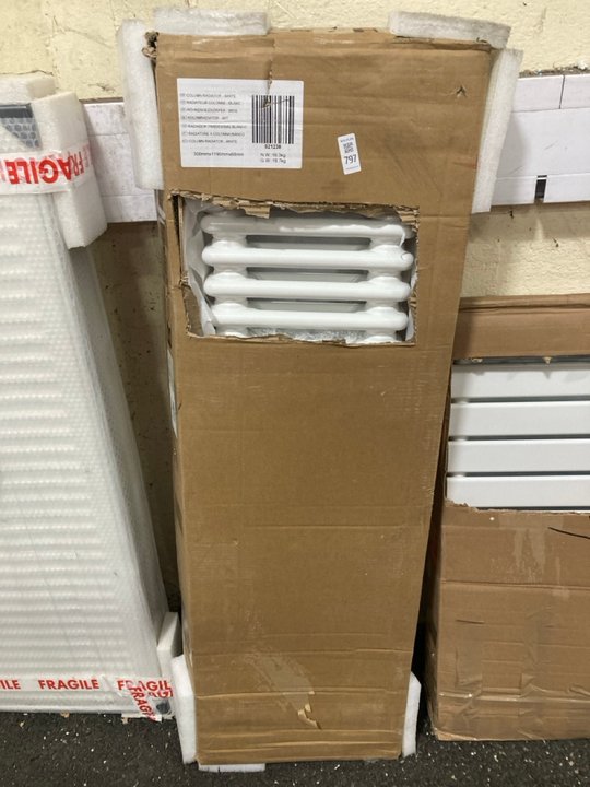 Lot 797  
            Marchington SR19 - Delivery or Collection 

                
TRADITIONAL HORIZONTAL 2 COLUMN CAST IRON STYLE RADIATOR IN WHITE 1190 X 300MM - ...