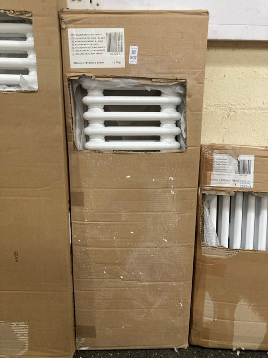 Lot 807  
            Marchington SR19 - Delivery or Collection 

                
TRADITIONAL HORIZONTAL 2 COLUMN CAST IRON STYLE RADIATOR IN WHITE 1010 X 300MM - ...