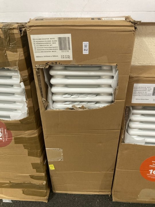 Lot 812  
            Marchington SR19 - Delivery or Collection 

                
TRADITIONAL HORIZONTAL 3 COLUMN CAST IRON STYLE RADIATOR IN WHITE 1010 X 300MM - ...