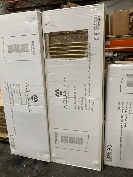 Lot 839  
            Marchington SR19 - Delivery or Collection 

                
BRUSHED BRASS STRAIGHT TUBED HEATED TOWEL RADIATOR 1800 X 600MM - ORIGINAL RRP £4...