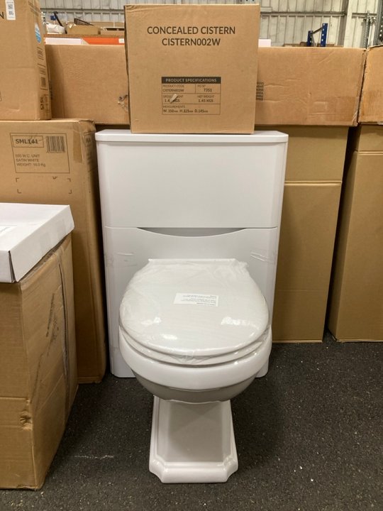 Lot 86  
            Marchington SR19 - Delivery or Collection 

                
550 X 210MM W/C UNIT IN SATIN WHITE WITH BTW PAN & SEAT WITH A CONCEALED CISTERN ...