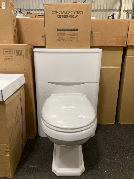 Lot 87  
            Marchington SR19 - Delivery or Collection 

                
550 X 210MM W/C UNIT IN SATIN WHITE WITH BTW PAN & SEAT WITH A CONCEALED CISTERN ...