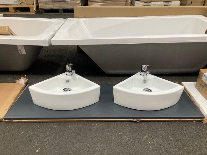 Lot 885  
            Marchington SR19 - Collection 

                
(COLLECTION ONLY) 1210 X 390MM FLOATING SHELF IN ANTHRACITE WITH GREY SHELF SUPPO...